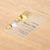 Gouden kerstballen bedrijf Frosted Christmas Party Acryl Uitnodigingen (Laagn)