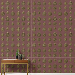 Gouden kerstballen behang