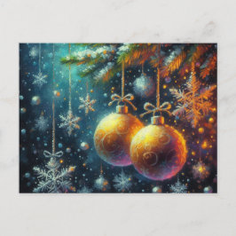 Gouden kerstballen briefkaart