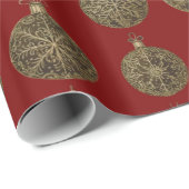 Gouden kerstballen cadeaupapier (Rol Hoek)