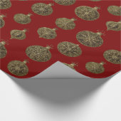 Gouden kerstballen cadeaupapier (Hoek)