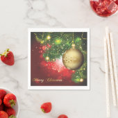Gouden Kerstballen & dennenboom takken papier Servetten (Insitu)