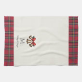 Gouden kerstballen Gepersonaliseerd Monogram Kerst Theedoek (Horizontaal)