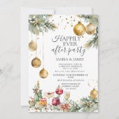 Gouden kerstballen Kerstmis Happily Ever After Fee Kaart (Voorkant)