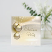 Gouden kerstballen op een gouden kerstfeest kaart (Staand voorkant)