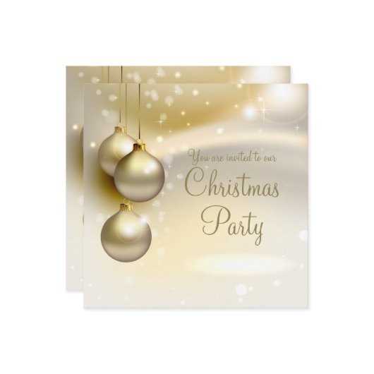 Gouden kerstballen op een gouden kerstfeest kaart (Voorkant / Achterkant in situ)