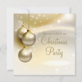 Gouden kerstballen op een gouden kerstfeest kaart (Voorkant)