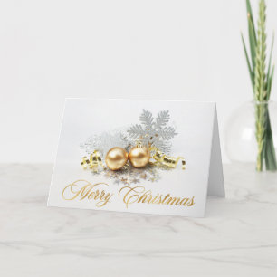 Gouden Kerstballen Ornament Bedrijfs Groet Feestdagen Kaart