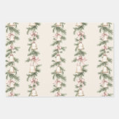 Gouden kerstballen Roze bomen Inpakpapier Vel (Voorkant)