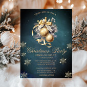 Gouden kerstballen, sneeuwvlokken  bedrijf kaart