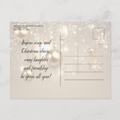 Gouden kerstballen & sterren kerstfeest uitnodiging briefkaart (Achterkant)