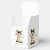 Gouden kerstbel Glanzende sterren Groene bladeren Bedankdoosjes (Geopend)