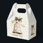 Gouden kerstbel Glanzende sterren Groene bladeren Bedankdoosjes<br><div class="desc">Gouden Kerstbel Glanzende Sterren Groene Bladeren Favoriete Dozen. Uniek,  mooi,  stijlvol design. Makkelijk te personaliseren. Lettertypestijl,  -grootte en -kleuren kunnen worden gewijzigd. Overeenkomende objecten beschikbaar.</div>