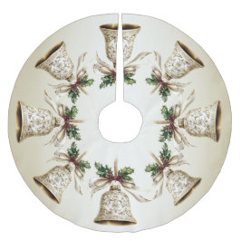 Gouden kerstbel Glanzende sterren Groene bladeren Kerstboom Rok