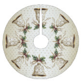 Gouden kerstbel Glanzende sterren Groene bladeren Kerstboom Rok (Voorkant)