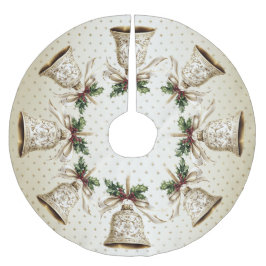 Gouden kerstbel Glanzende sterren Groene bladeren Kerstboom Rok