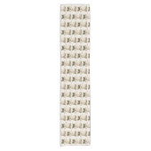 Gouden kerstbel Glanzende sterren Groene bladeren Korte Tafelloper (Voorkant)