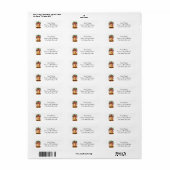 Gouden Kerstbel Hulst en Gestreepte Strik Etiket (Full Sheet)