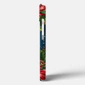 Gouden Kerstbel Omringd door Festieve Rode Bo Case-Mate iPhone Case (Achterkant / Links)