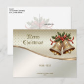Gouden Kerstbellen Ansichtkaart Briefkaart (Voorkant / Achterkant)