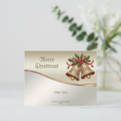 Gouden Kerstbellen Ansichtkaart Briefkaart (Staand voorkant)