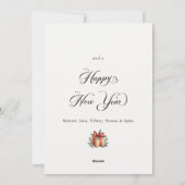 Gouden kerstbellen Elegant gepersonaliseerd ivoor Feestdagenkaart (Achterkant)