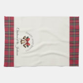 Gouden kerstbellen Gepersonaliseerd naam kerst Theedoek (Horizontaal)