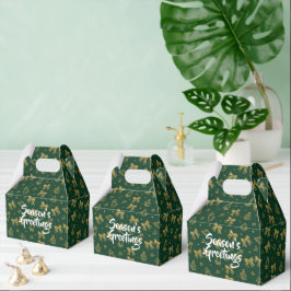 Gouden Kerstbellen & Lintpatroon Bedankdoosjes