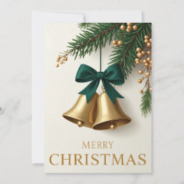 Gouden Kerstbellen Prettig Kerstfeest Vakantie Feestdagenkaart