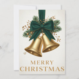 Gouden Kerstbellen Prettig Kerstfeest Vakantie Feestdagenkaart