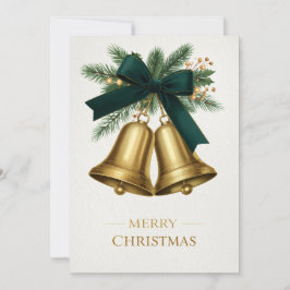 Gouden Kerstbellen Prettig Kerstfeest Vakantie Feestdagenkaart
