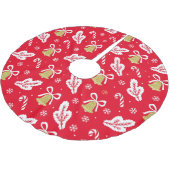 Gouden kerstbellen, snoepjes en sneeuwvlokken kerstboom rok (Gekanteld)