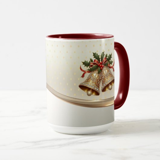 Gouden Kerstbellen Vakantie Mok (Voorkant rechts)