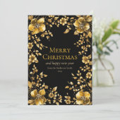 Gouden kerstbloem Wenskaart Kaart (Staand voorkant)