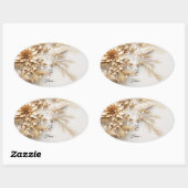 Gouden kerstbloemen en bessen Sparkle Ovale Sticker (Vel)