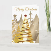 Gouden kerstbomen feestdagen kaart (Voorkant)