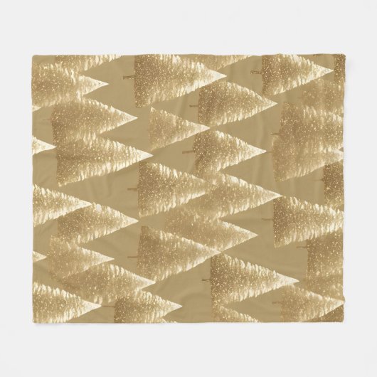 Gouden kerstbomen fleece deken (Voorkant (Horizontaal))