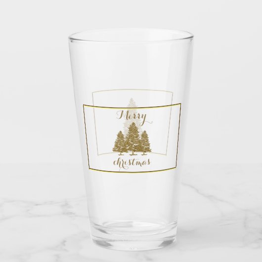 Gouden Kerstbomen Glas (Voorkant)