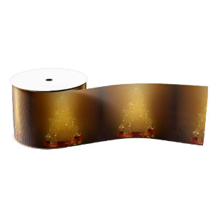 Gouden kerstbomen grosgrain lint