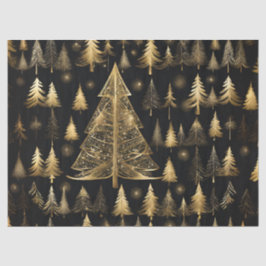 Gouden Kerstbomen Inpakken Decoupage Ambacht Tissuepapier
