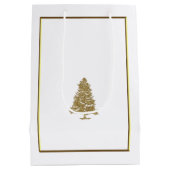 Gouden Kerstbomen Medium Cadeauzakje (Achterkant)