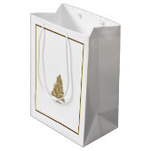 Gouden Kerstbomen Medium Cadeauzakje (Achterkant Gekanteld)