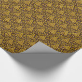 Gouden kerstbomen op een chocolade-speeltje cadeaupapier (Hoek)