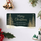 Gouden Kerstbomen Retouradreslabel Etiket