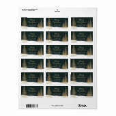 Gouden Kerstbomen Retouradreslabel Etiket (Full Sheet)