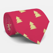Gouden kerstbomen stropdas (Opgerold)