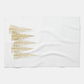 Gouden kerstbomen Tea Kitchen Towel Theedoek (Horizontaal)