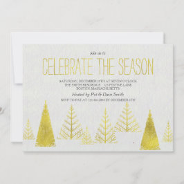 Gouden kerstbomen - Uitnodiging voor kerstfeestdag