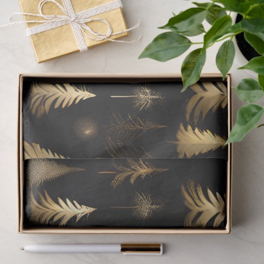 Gouden Kerstbomen Wrapping Decoupage Craft Tissuepapier (Geschenk)