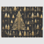Gouden Kerstbomen Wrapping Decoupage Craft Tissuepapier (Voorkant)